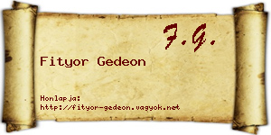 Fityor Gedeon névjegykártya